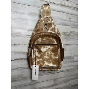 NEW MYRA BAG SIMONS TRAIL COWHIDE LEATHER SLING SHOULDER BAG S-9752 MAKE OFFER!!